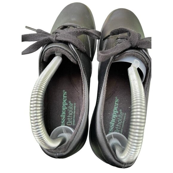 Grasshoppers Ortholite Black Leather Comfort Shoes sneakers Women US 7.5 - Picture 4 of 7